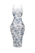 Anfissa Mesh Floral Ruched Tank Dress